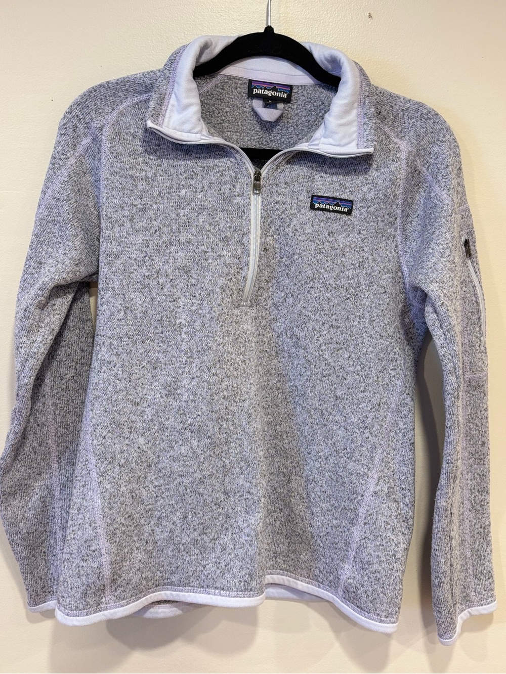 Patagonia Women's Better Sweater 1/4 Zip Fleece Pullover Heather Gray Medium